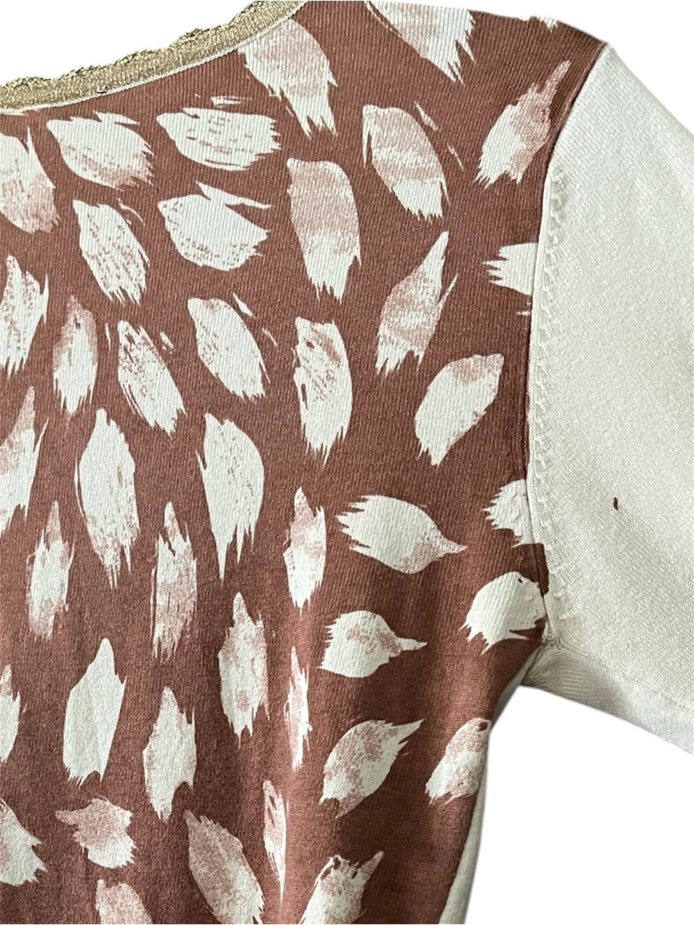 VTG Charlotte Tarantola Silk-Blend Embellished Mixed Animal Print Cardigan Top - Picture 5 of 6